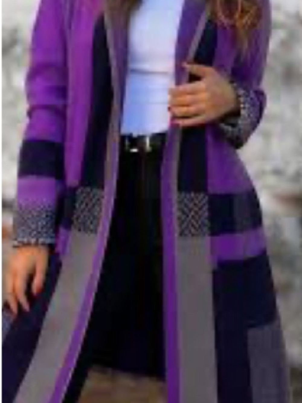 Liz Claiborne Women's Sweater Cardigan in magenta and Black - Picture 11 of 11